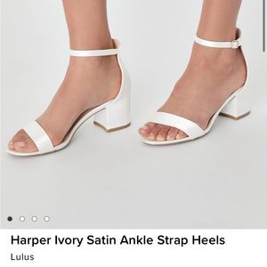 White Satin Lulus Heels - Size 9